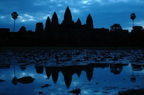 Temple spires at dawn